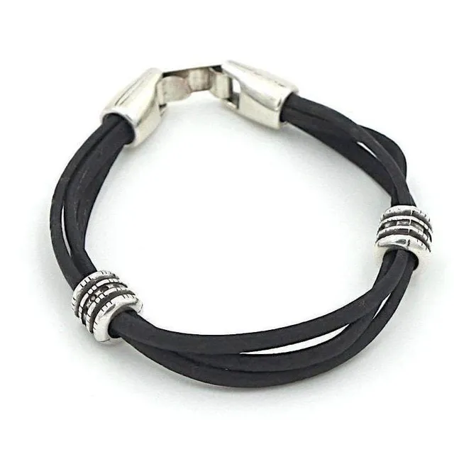 luisa-paix-o-bracelet-li-ge-noir-bracelet-v-g-tal-17-5cm image 1