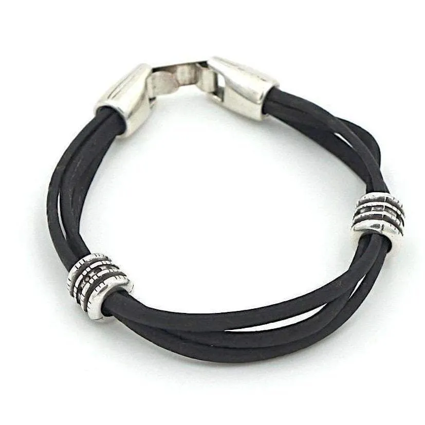 luisa-paix-o-bracelet-li-ge-noir-bracelet-v-g-tal-17-5cm image 1