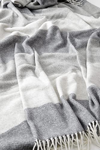 baroni-home-tessile-casa-plaid-laine-coton-rayures-gris-130x170-cm image 5