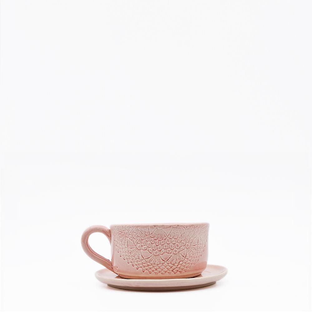 luisa-paix-o-carimbada-tasse-et-soucoupe-c-ramique-rose-12-cm image 1