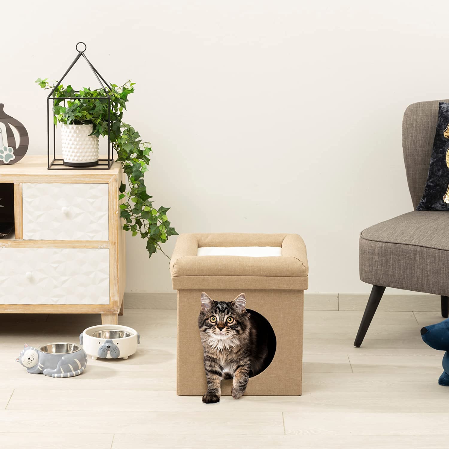 baroni-home-pet-panier-chien-chat-pliable-tourterelle-38x38x42 image 4
