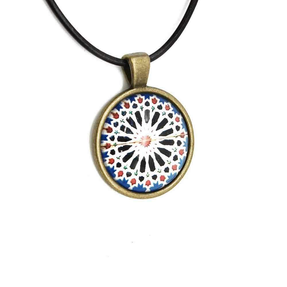 luisa-paix-o-azulejo-collier-cuir-brun-pendentif-44-cm image 3