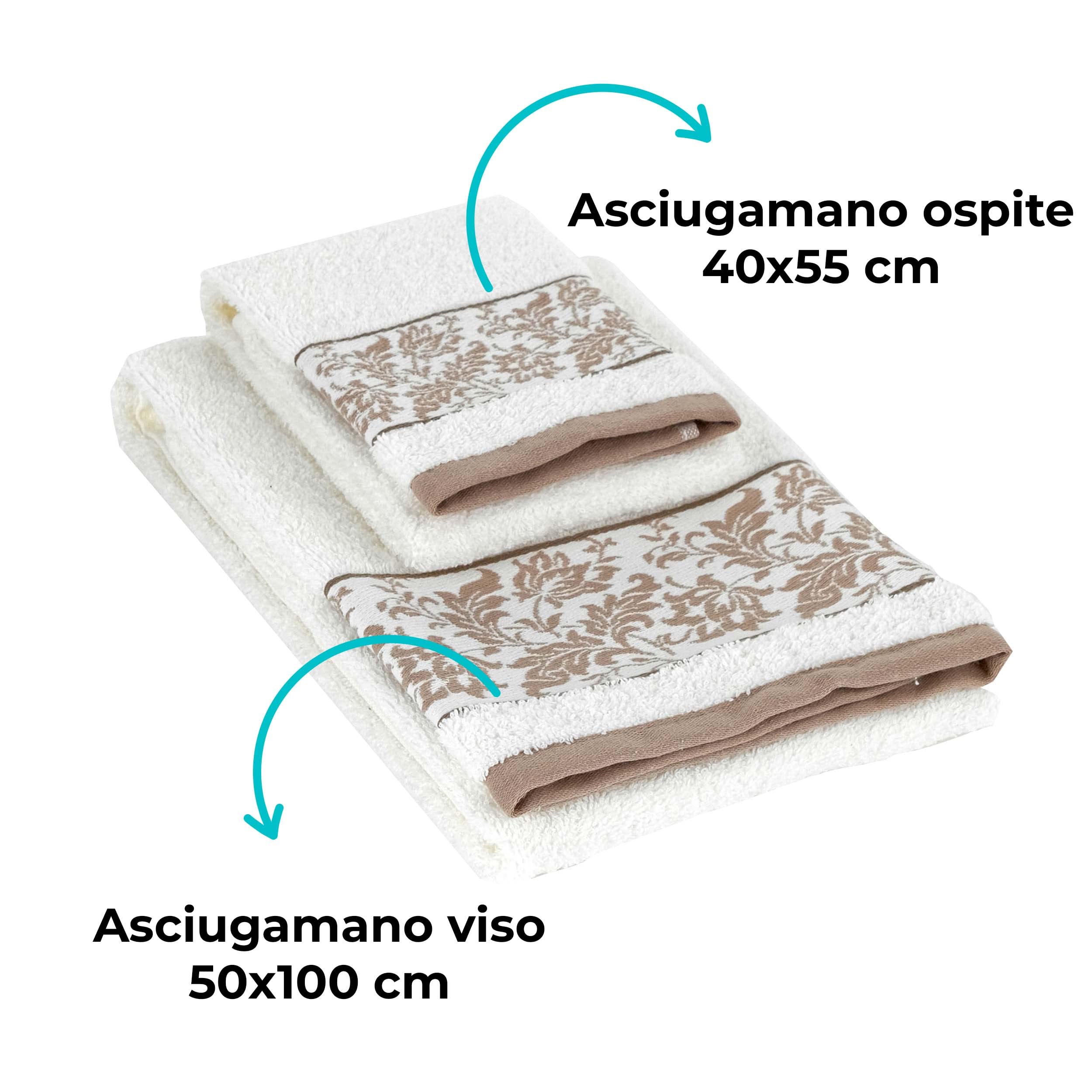 baroni-home-tessile-bagno-lot-2-serviettes-damas-blanc-50x100 image 2