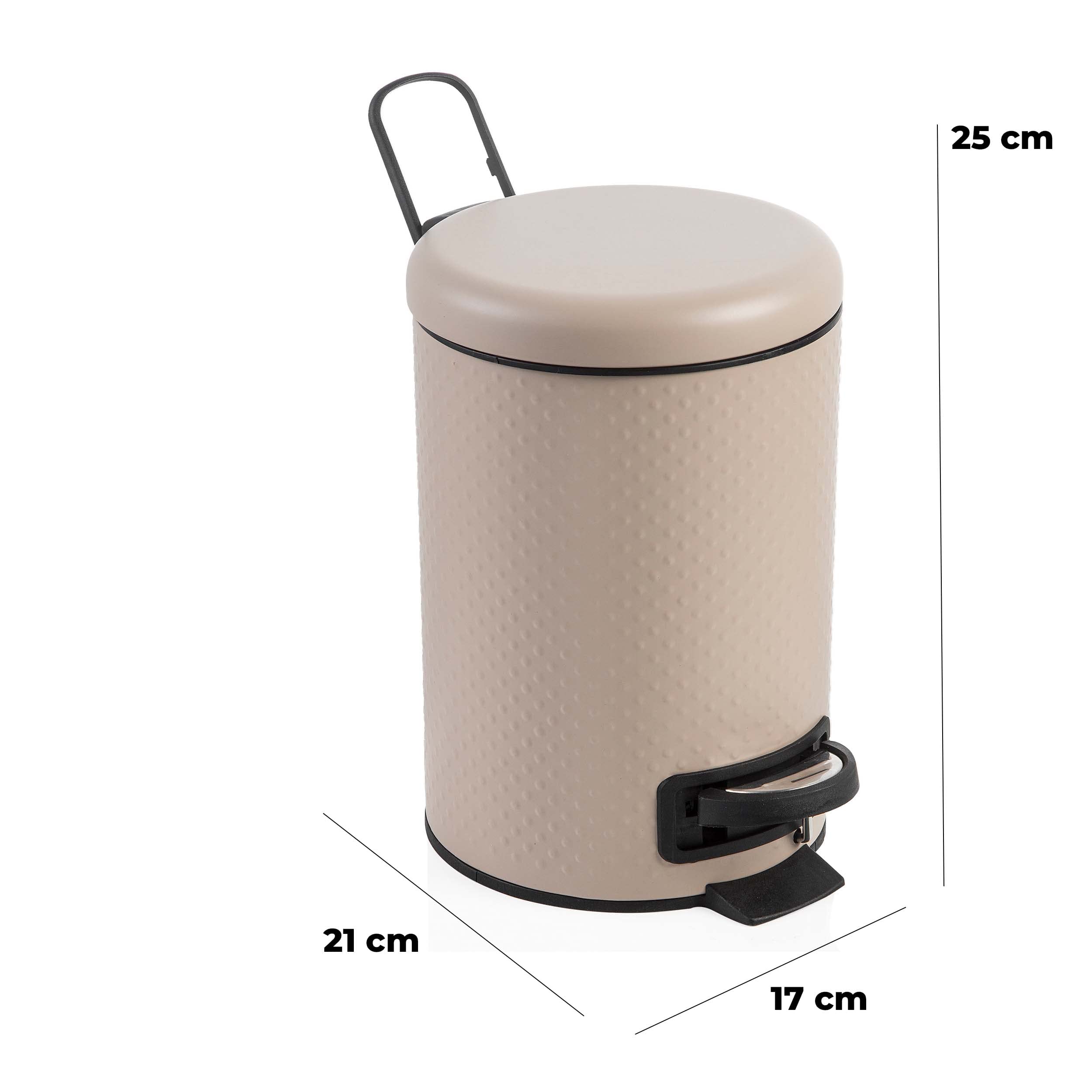 baroni-home-cestineria-poubelle-salle-de-bain-p-dale-taupe-17x21x25-cm-acier image 5
