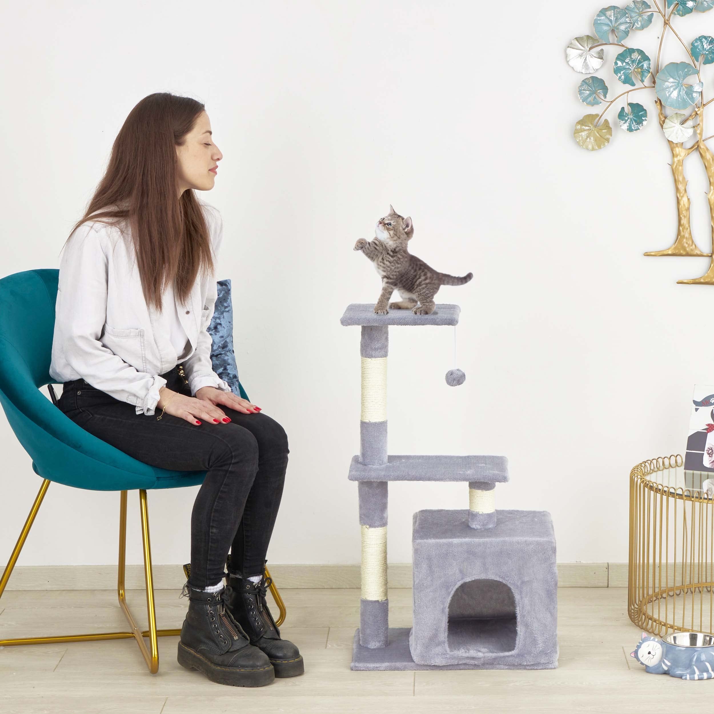 baroni-home-arbre-chat-gris-45x30x78-cm image 4