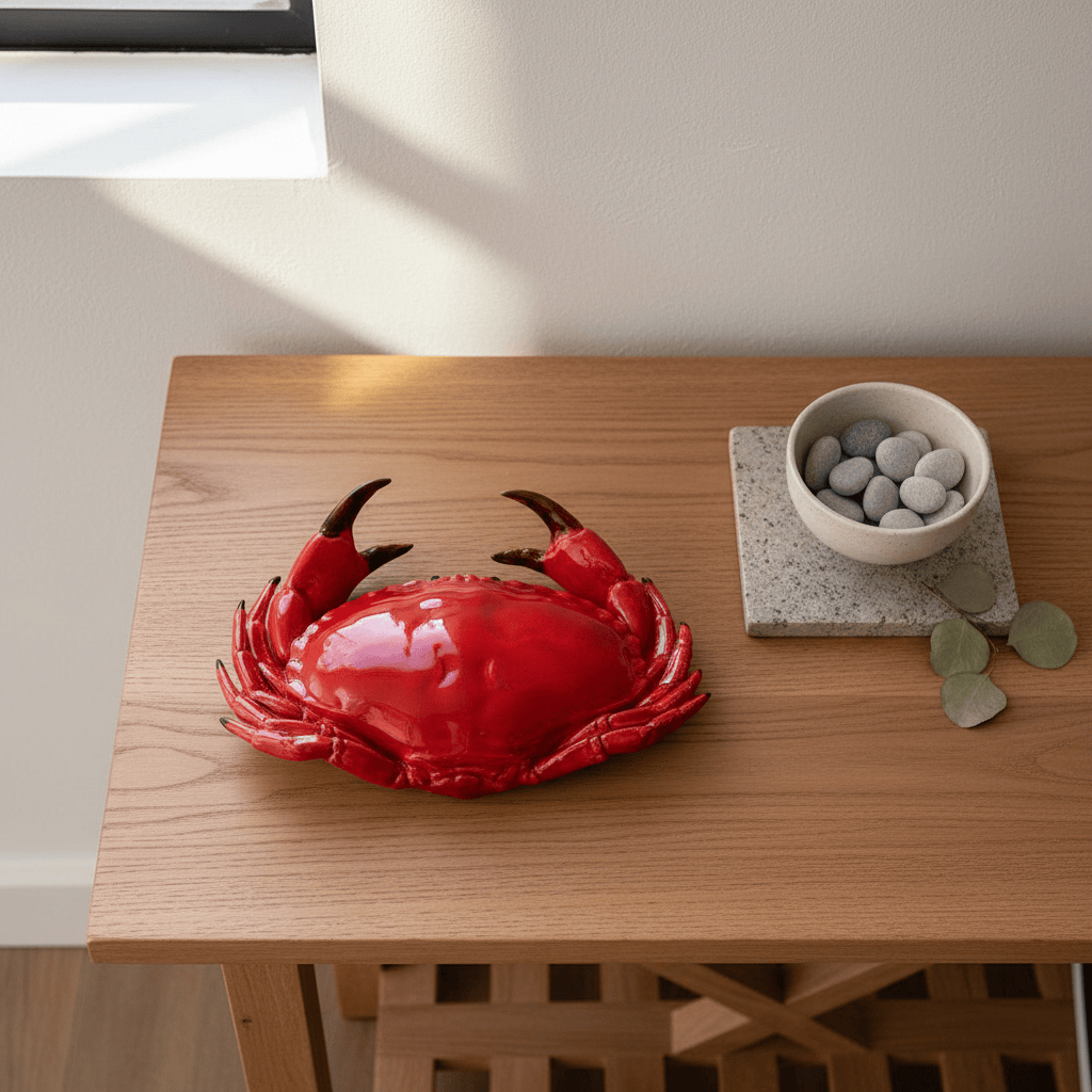 luisa-paix-o-crabe-en-c-ramique-rouge-26-cm-artisanal image 2