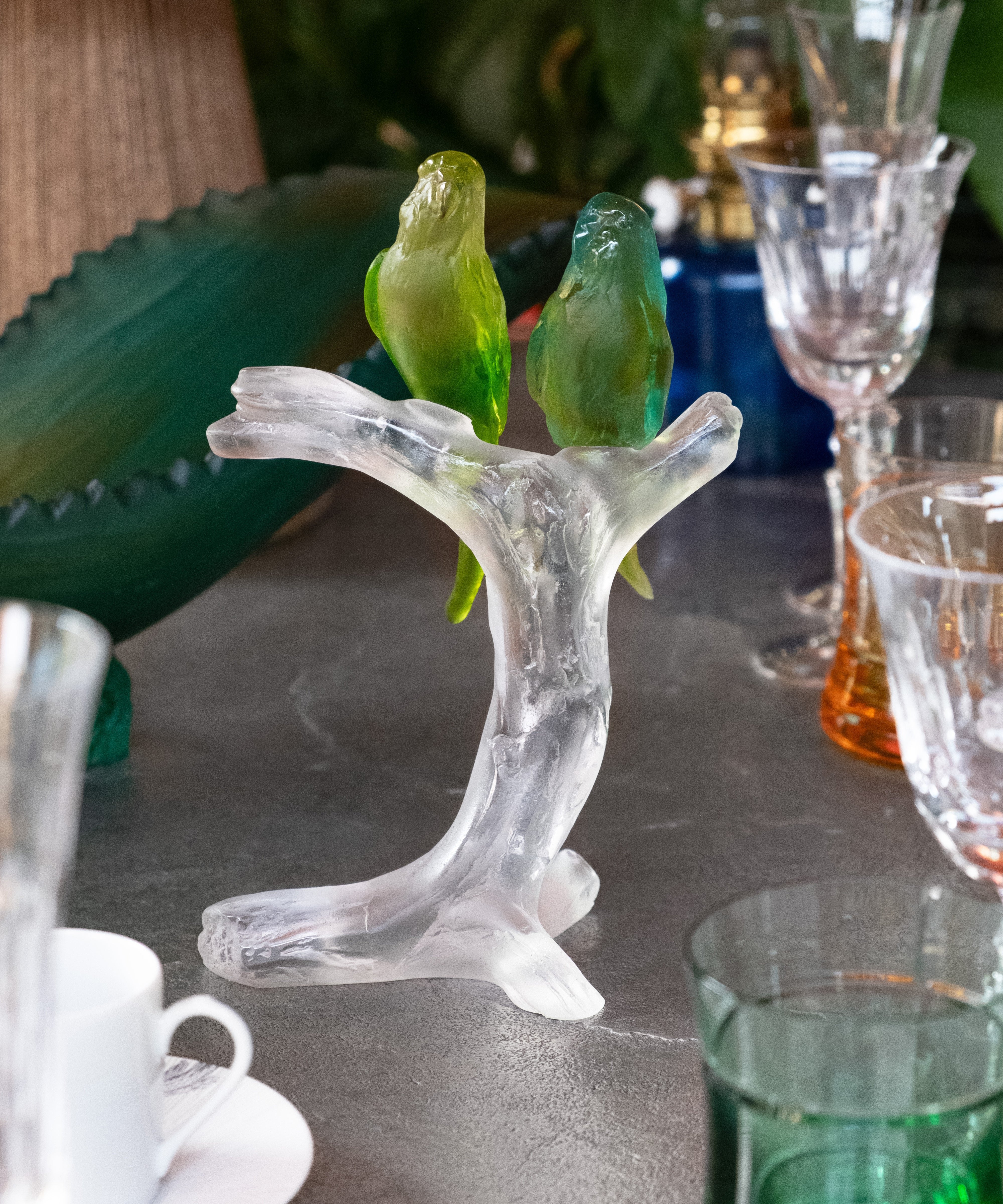 daum-univers-animalier-perruches-sculpture-cristal-oiseaux image 2