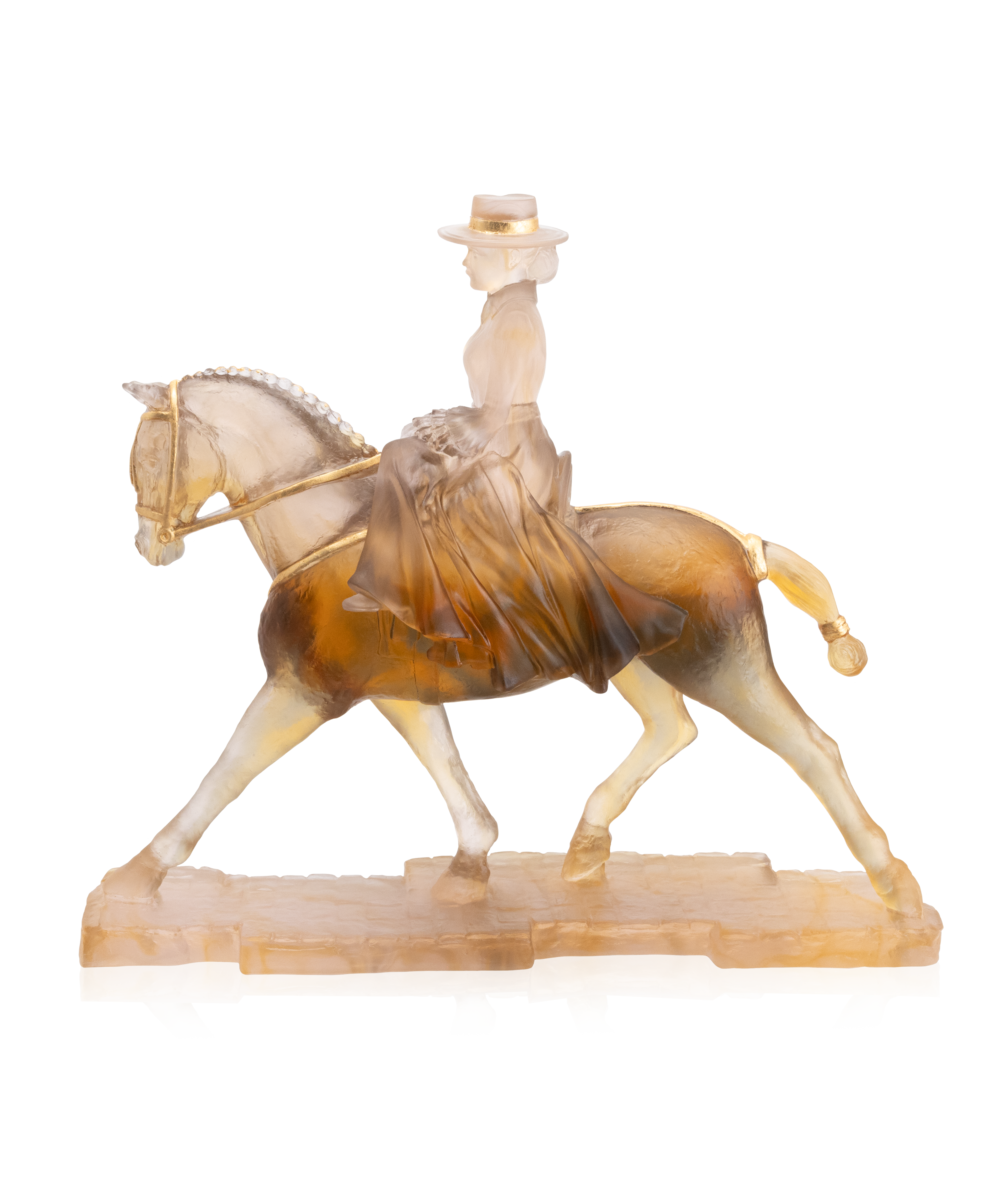 daum-univers-animalier-cavali-re-andalouse-sculpture-cristal image 1