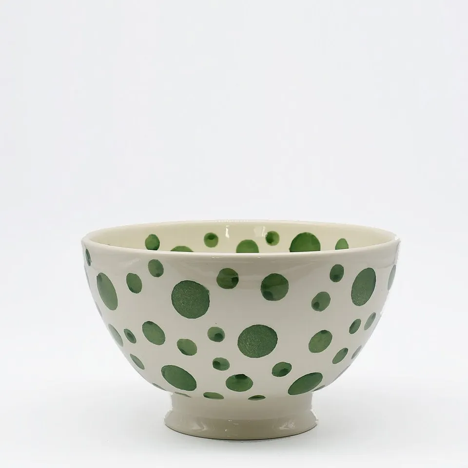 luisa-paix-o-vaisselle-saladier-pois-c-ramique-vert-20-cm image 1