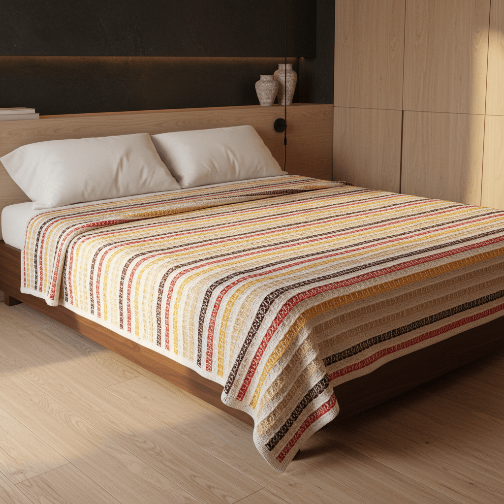 luisa-paix-o-linge-plaid-couvre-lit-coton-240x200-marron image 2