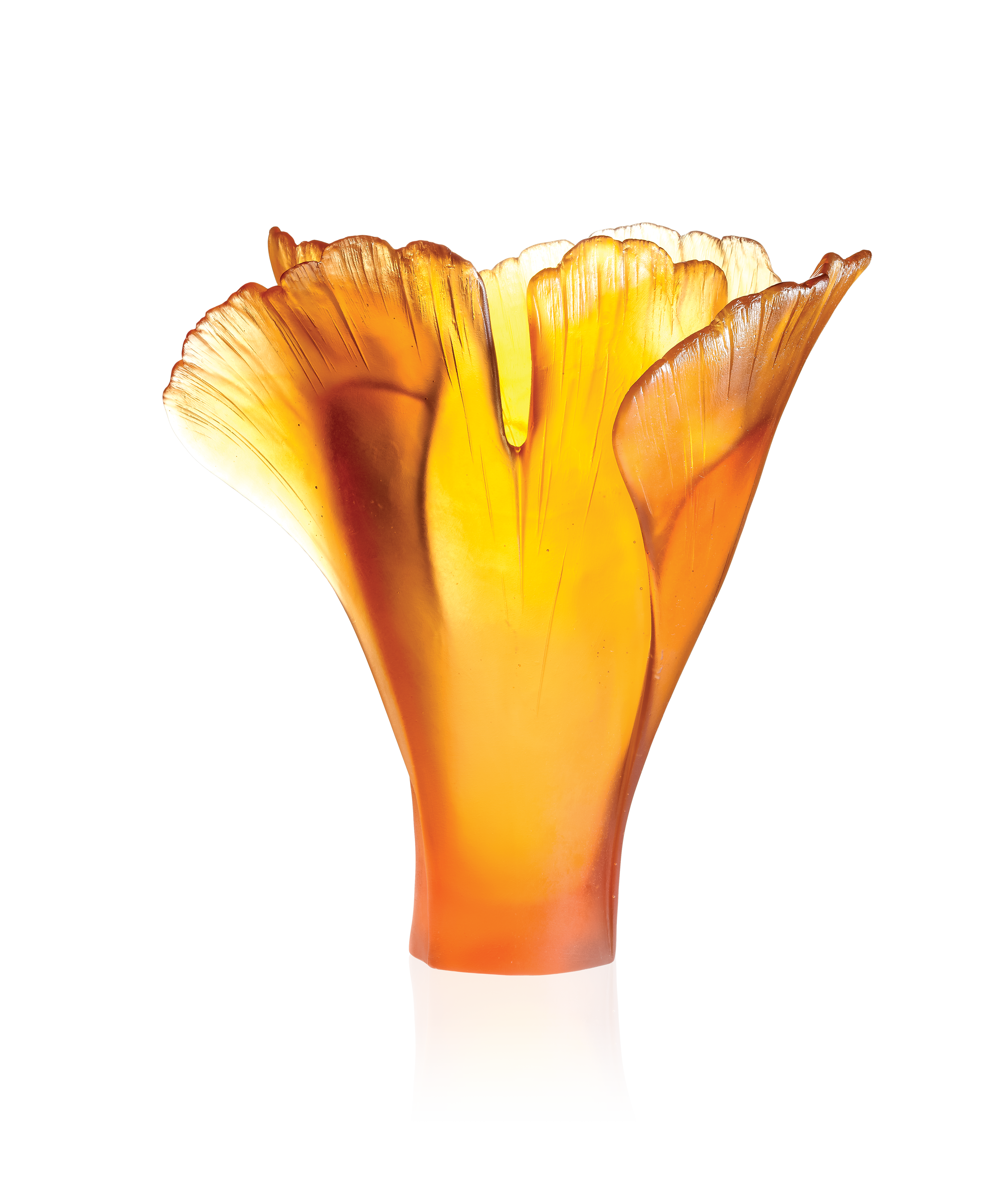 daum-univers-v-g-tal-ginkgo-vase-ambre-grand-mod-le image 1