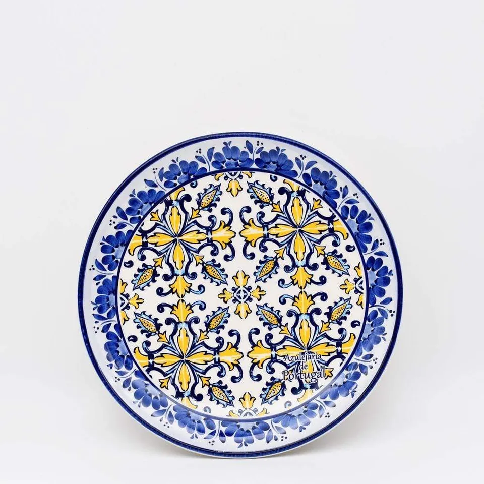 luisa-paix-o-tradicional-assiette-c-ramique-jaune-25-cm image 1