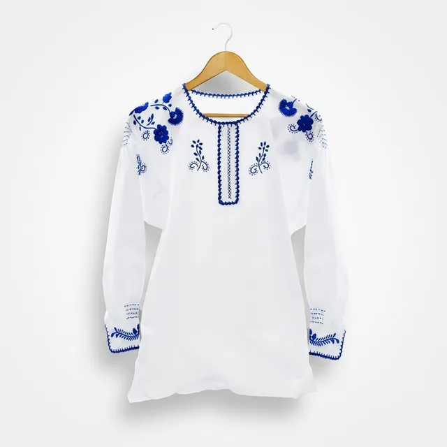 luisa-paix-o-viana-blouse-brod-e-main-bleu-cobalt image 1