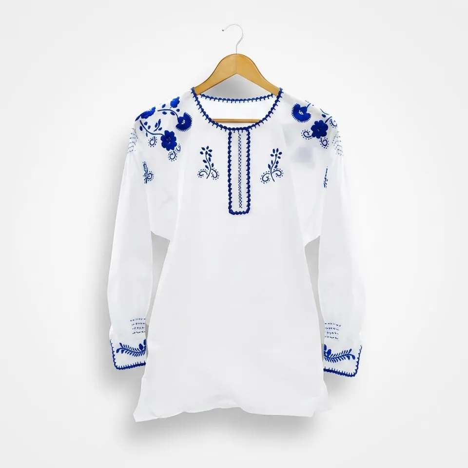 luisa-paix-o-viana-blouse-brod-e-main-bleu-cobalt image 1