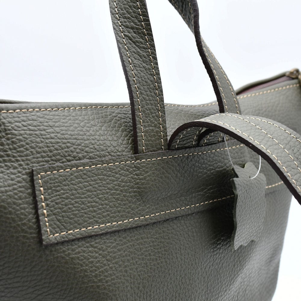 luisa-paix-o-sac-dos-cuir-vert-olive-cuir-grain-33cm image 5