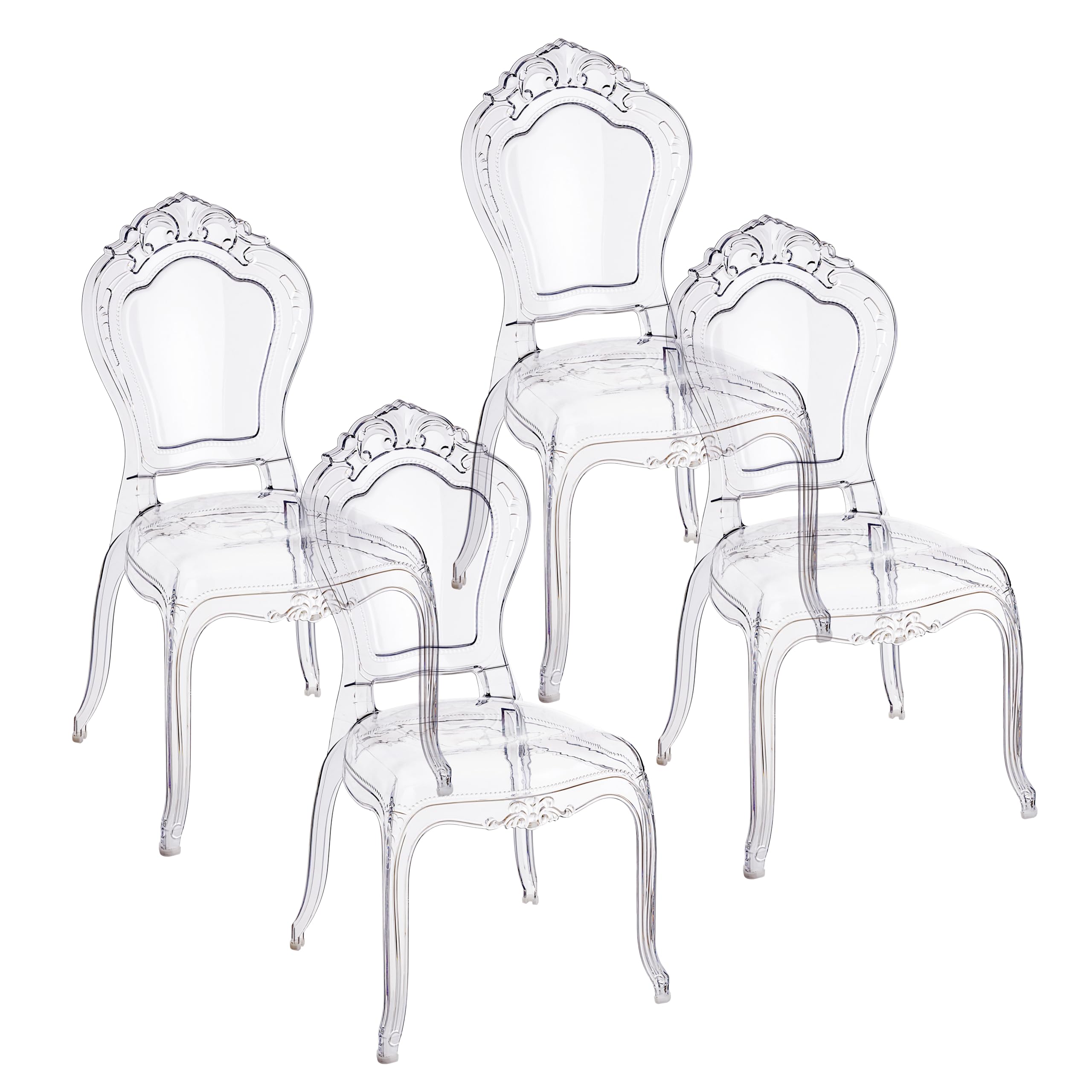 baroni-home-sedie-set-4-chaises-polycarbonate-transparent-bambou image 8