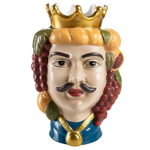 baroni-home-teste-di-moro-vase-t-te-roi-porcelaine-22cm image 1