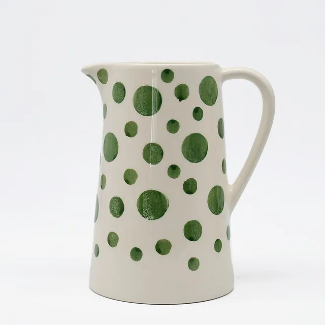 luisa-paix-o-carafe-pois-verte-c-ramique-18-cm image 1