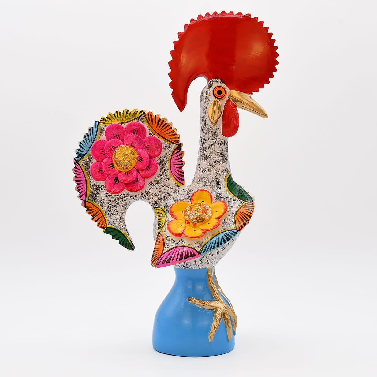 luisa-paix-o-coq-de-barcelos-40cm-blanc-figurine-c-ramique-unique image 7