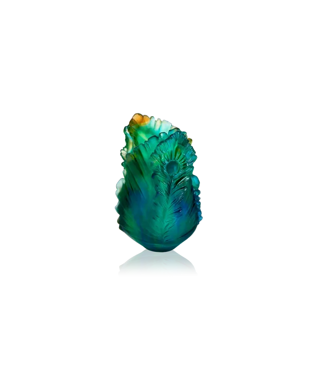 daum-univers-v-g-tal-fleur-de-paon-vase-petit-mod-le-color image 1