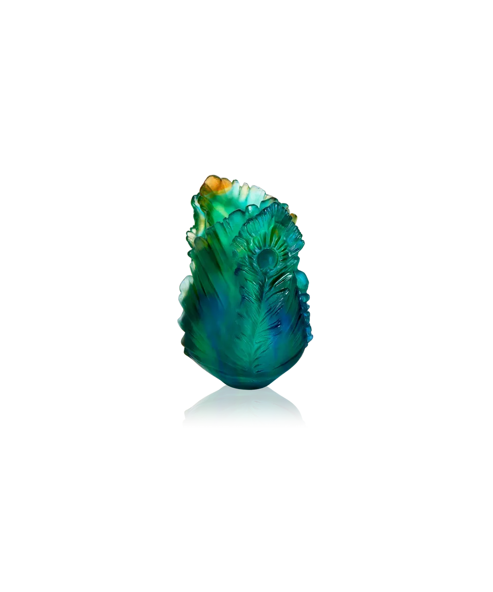 daum-univers-v-g-tal-fleur-de-paon-vase-petit-mod-le-color image 1