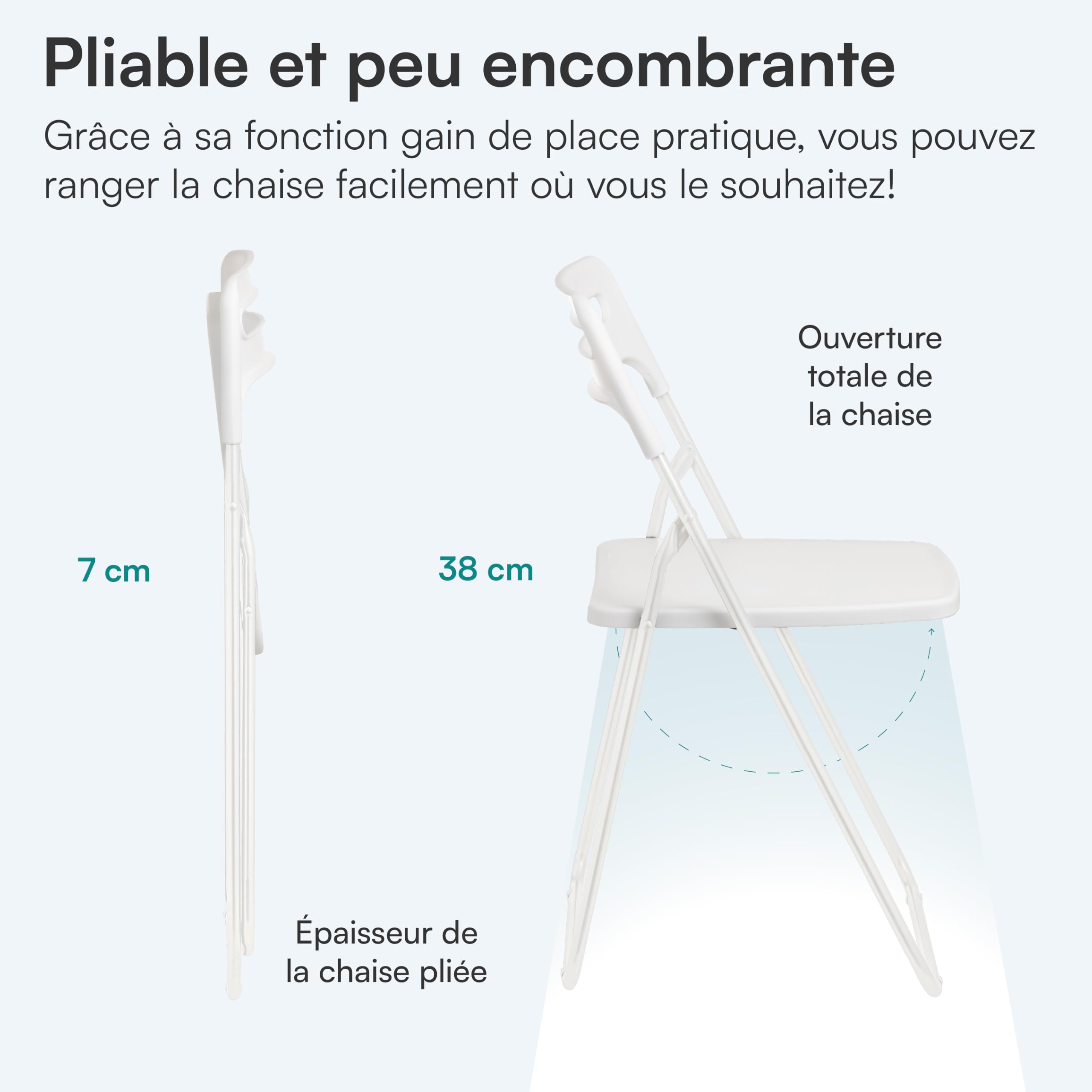 baroni-home-sedie-chaise-pliante-blanc-42x38x78cm-acier image 4