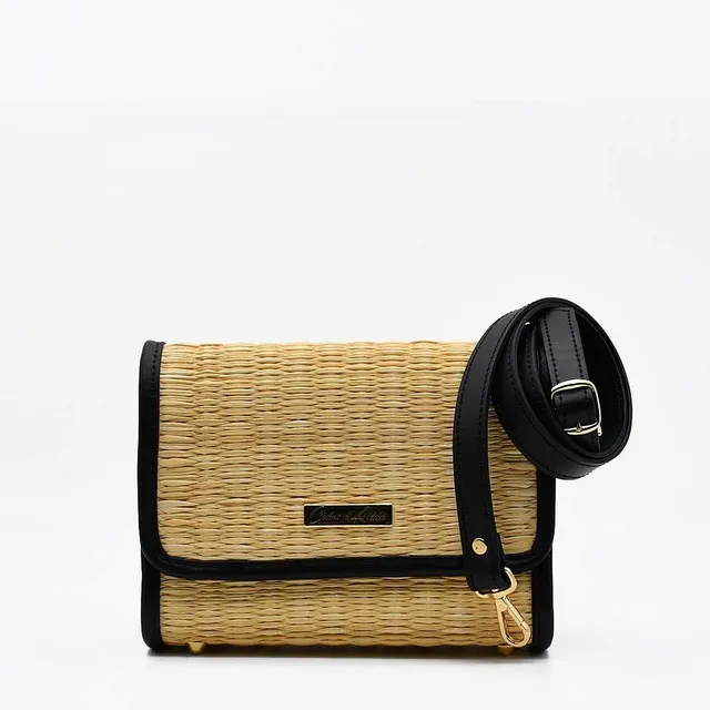 luisa-paix-o-sac-pochette-cuir-et-jonc-naturel-23-cm image 1