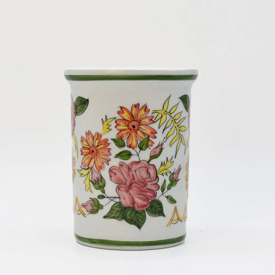 luisa-paix-o-viana-vase-c-ramique-floral-peint-main-16cm image 1