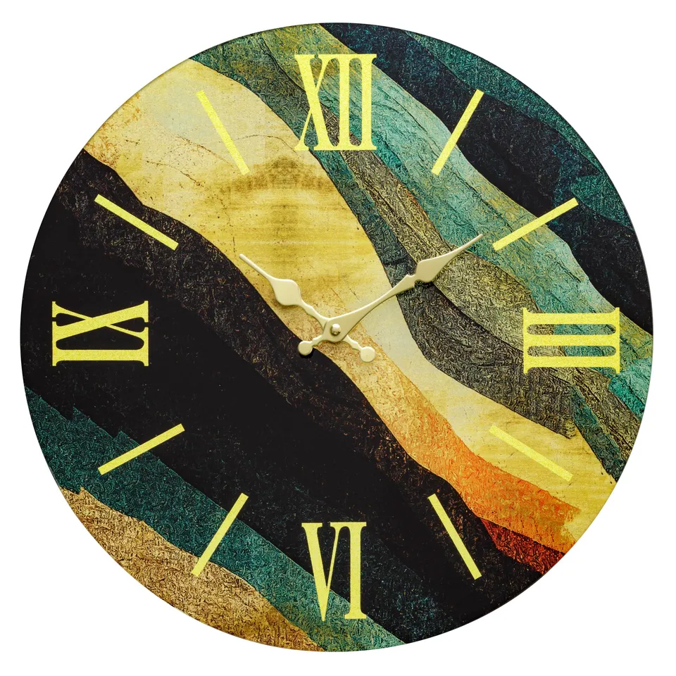 baroni-home-vagues-horloge-murale-verre-43-cm-silencieuse image 1