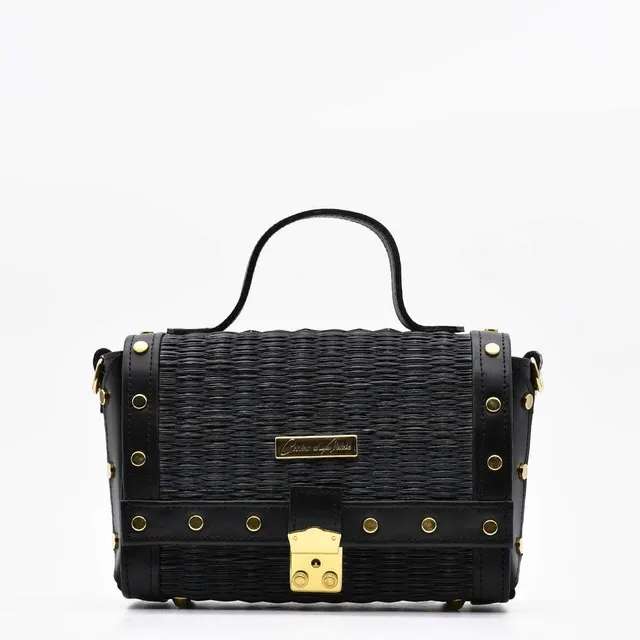 luisa-paix-o-sac-jonc-cuir-noir-24cm-bandouli-re image 1