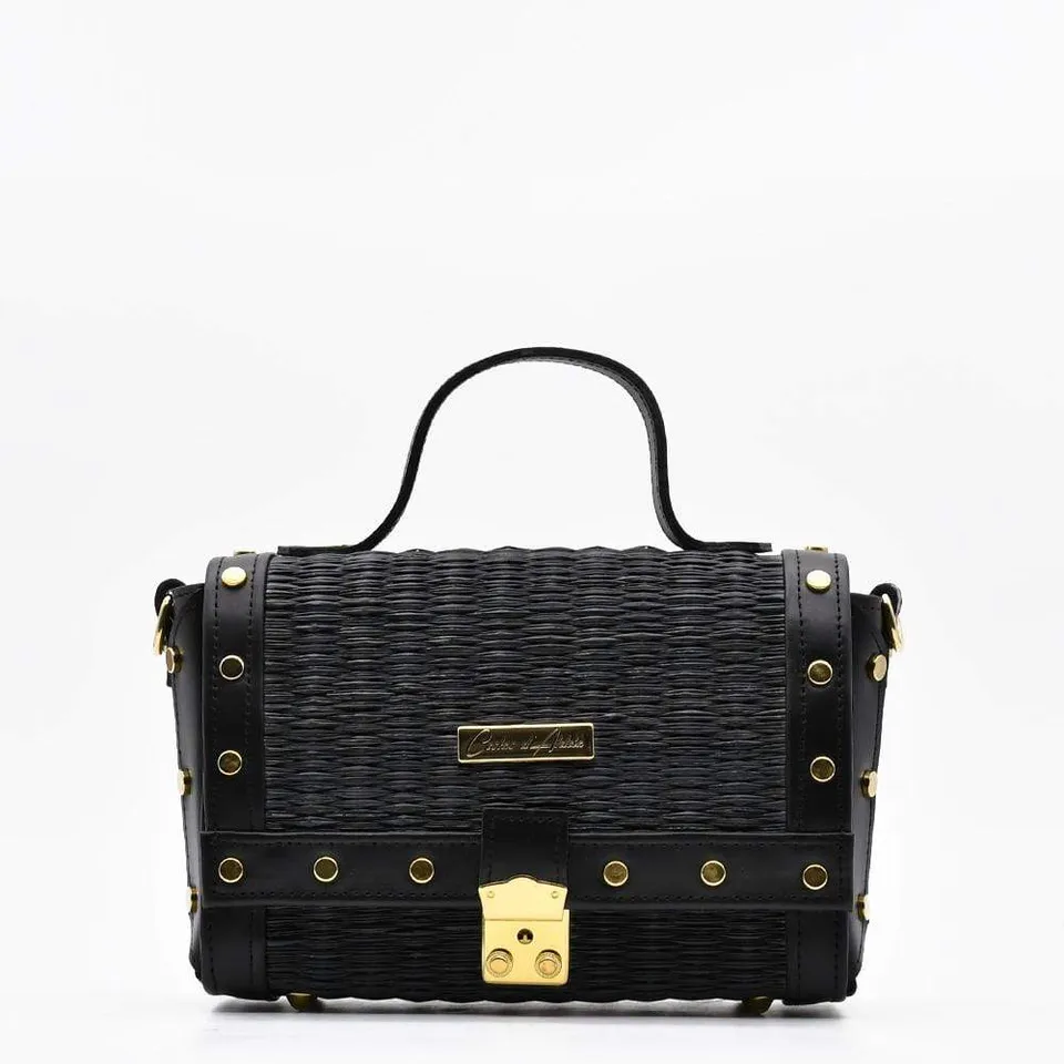luisa-paix-o-sac-jonc-cuir-noir-24cm-bandouli-re image 1