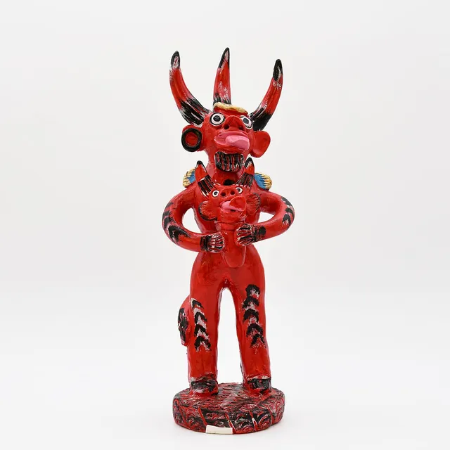 luisa-paix-o-diabo-de-tr-s-cornos-30cm-statuette-rouge image 1