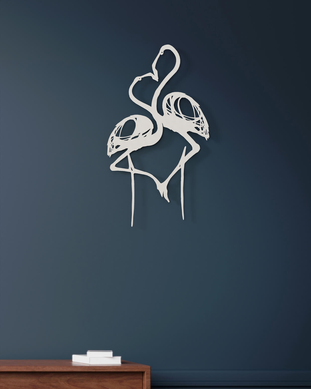 je-suis-art-animaux-flamant-rose-couple-tableau-m-tal-noir image 2