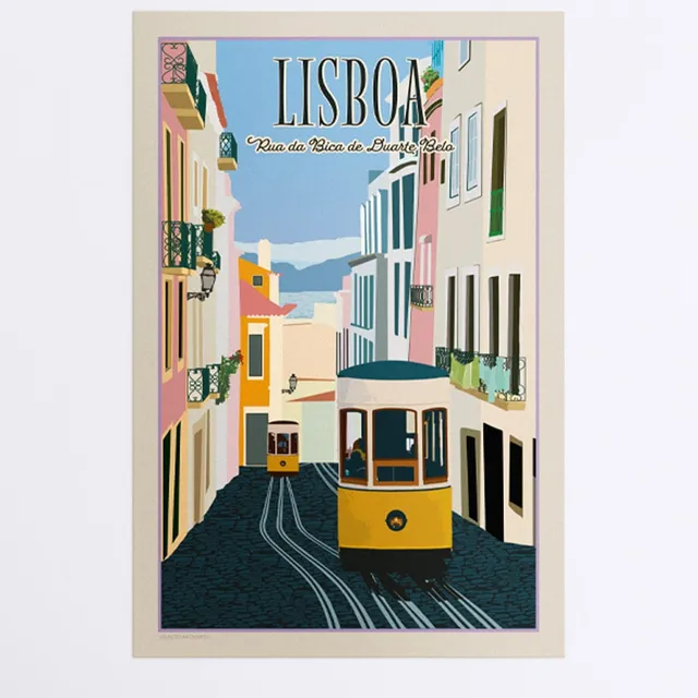luisa-paix-o-affiche-lisboa-50x70cm-rue-bica-pastel-sans-cadre image 1
