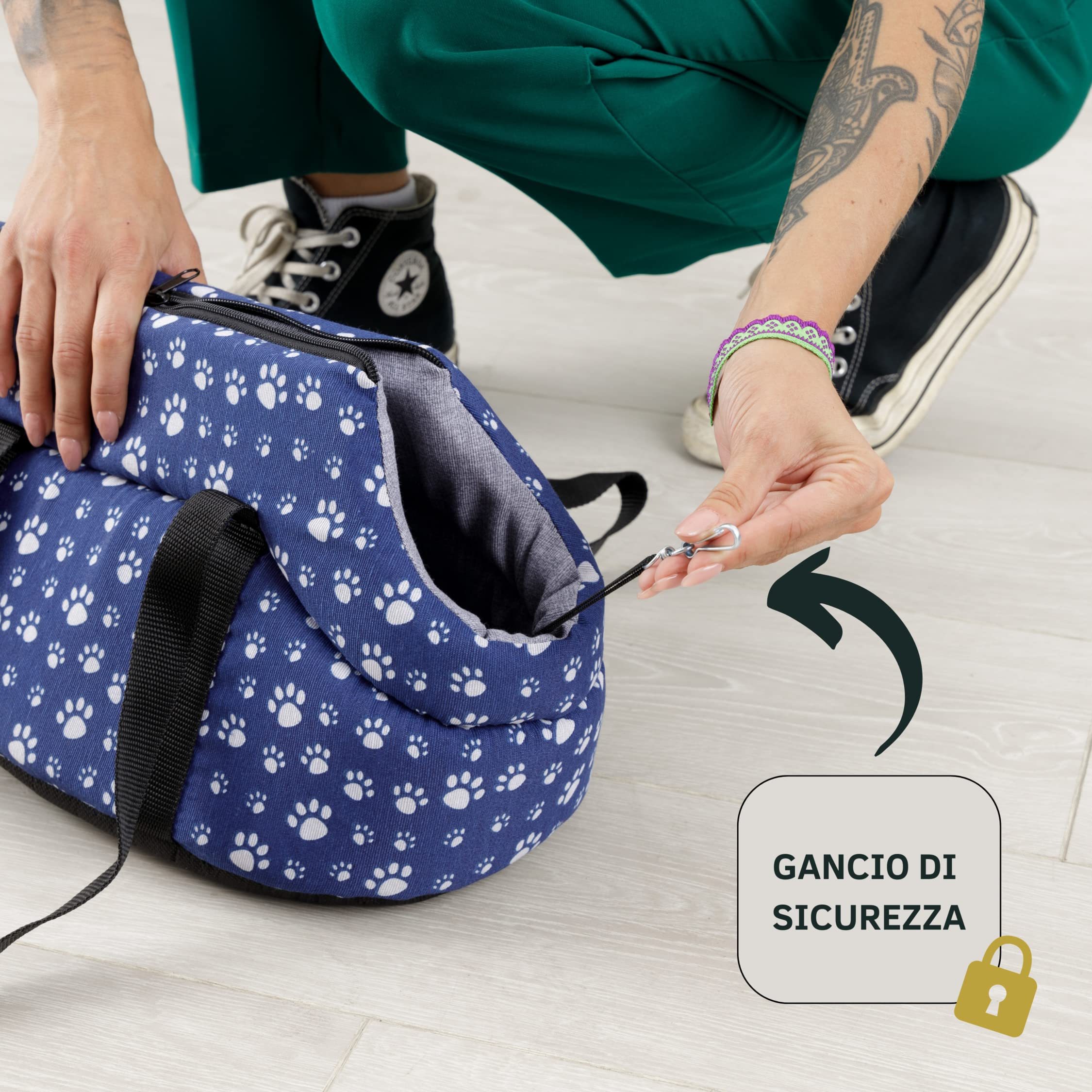 baroni-home-sac-transport-chien-gris-pattes-40-cm image 4