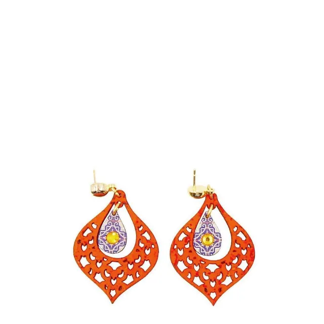 luisa-paix-o-bijoux-du-portugal-boucles-li-ge-azulejos-oranges image 1