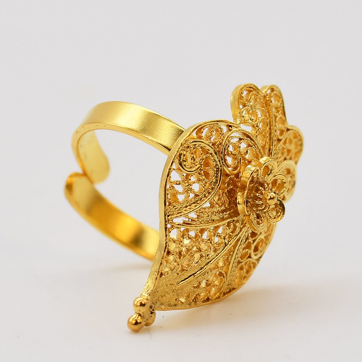 luisa-paix-o-cora-o-de-viana-bague-argent-dor-ajustable image 3