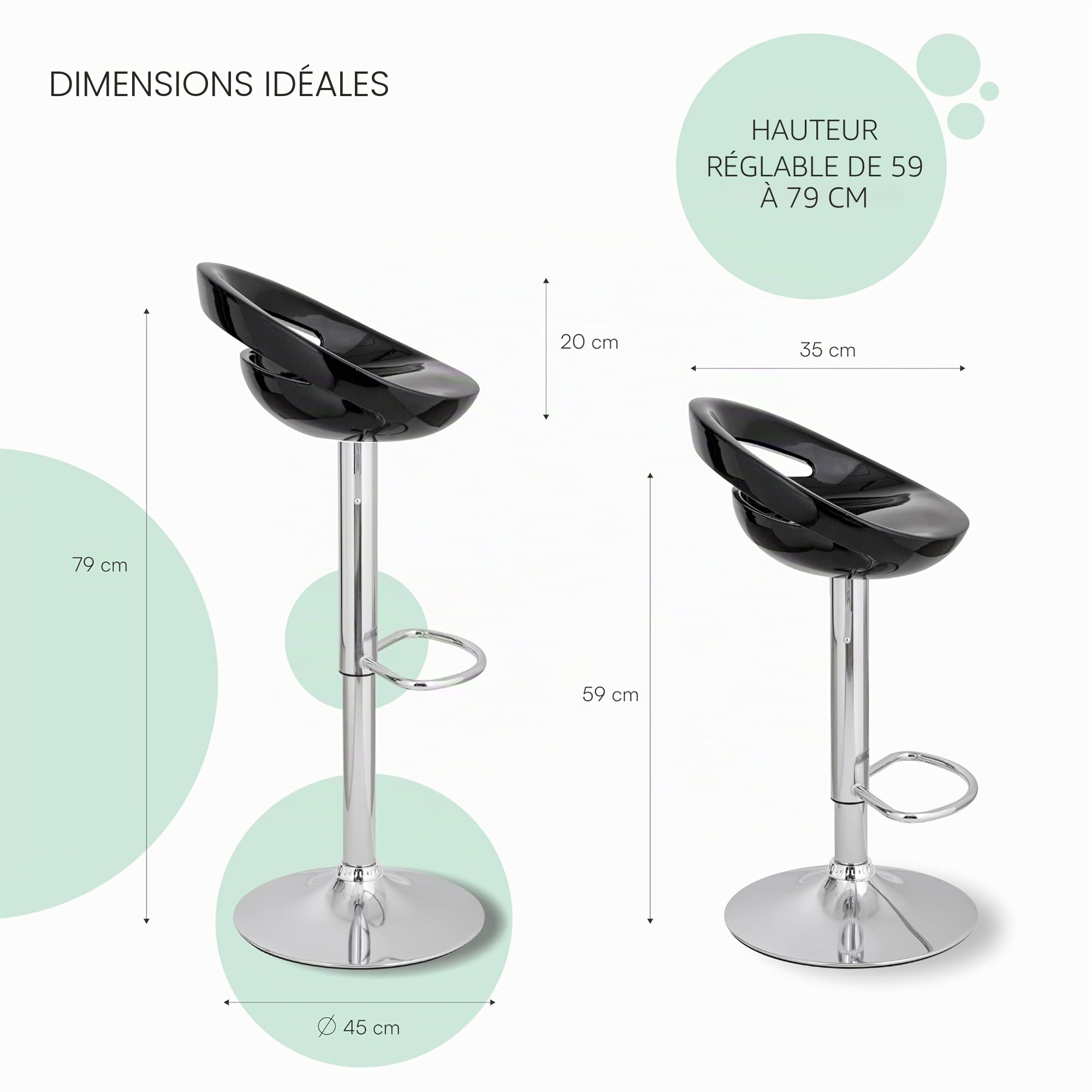 baroni-home-sedie-tabouret-de-bar-pivotant-noir-1-pi-ce-r-glable image 3
