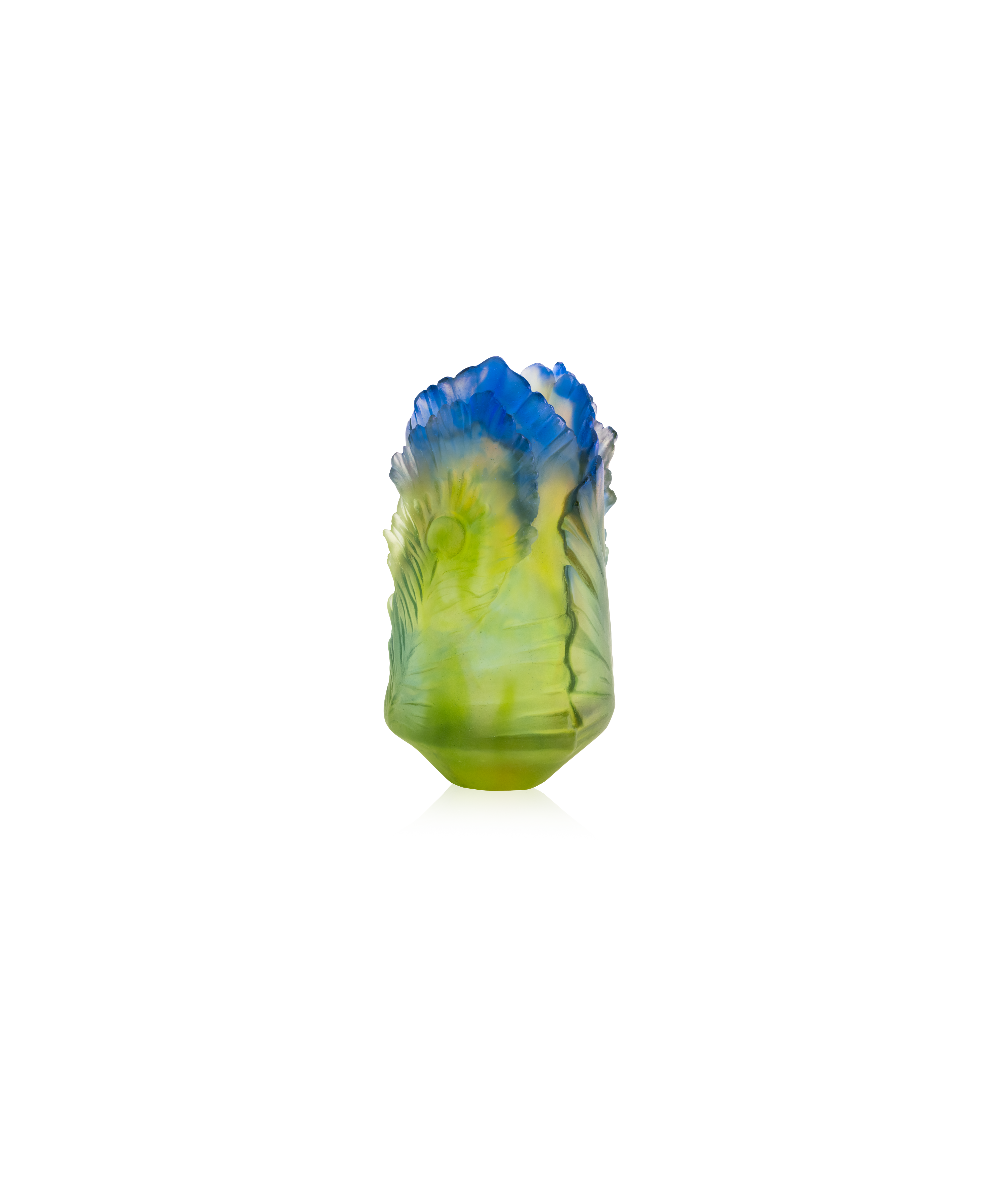 daum-univers-v-g-tal-fleur-de-paon-exotique-vase-petit-mod-le-cristal image 1