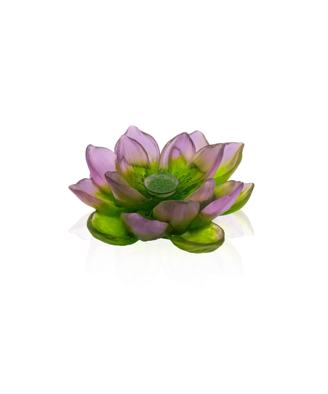 daum-jardin-de-lotus-fleur-d-corative-violet-vert image 1