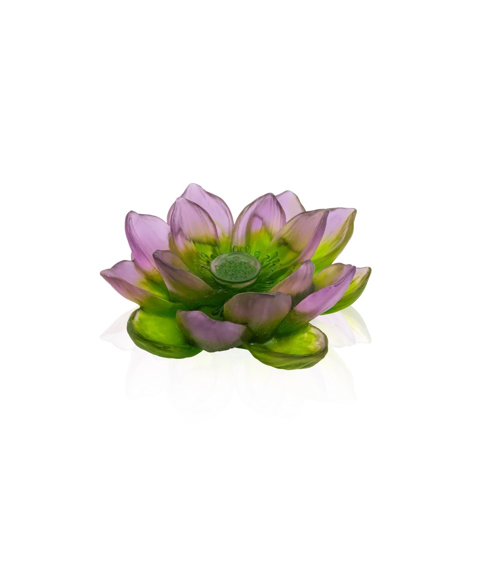 daum-jardin-de-lotus-fleur-d-corative-violet-vert image 1