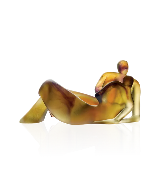 daum-art-cristal-lune-de-miel-sculpture-femme-ambre-rose-mondon image 1