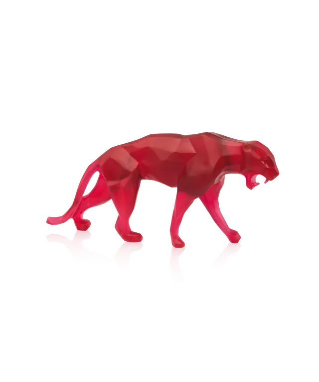 daum-art-cristal-wild-panther-sculpture-rouge-petit-mod-le image 1
