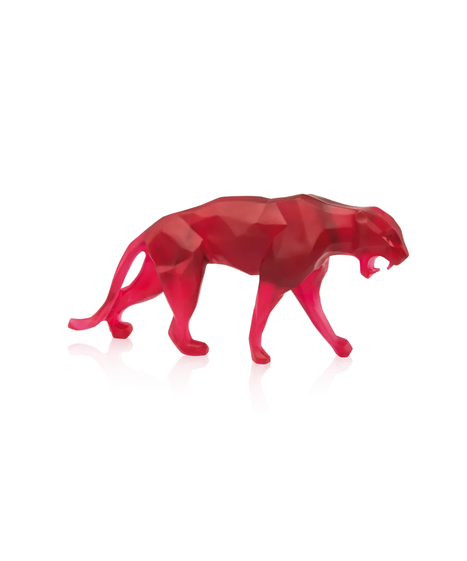 daum-art-cristal-wild-panther-sculpture-rouge-petit-mod-le image 1