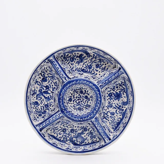luisa-paix-o-vaisselle-plat-coimbra-26-cm-c-ramique-bleu-5-compartiments image 1