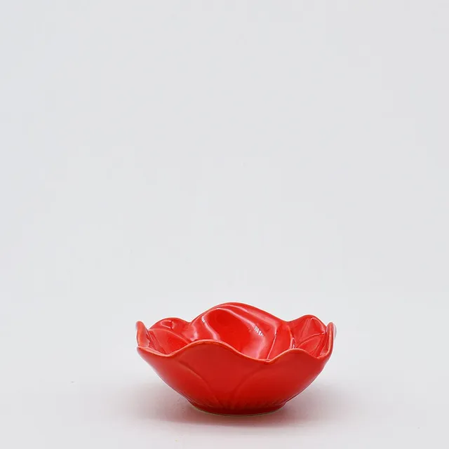 luisa-paixao-papoila-petit-plat-ceramique-rouge-coquelicot-10cm image 1