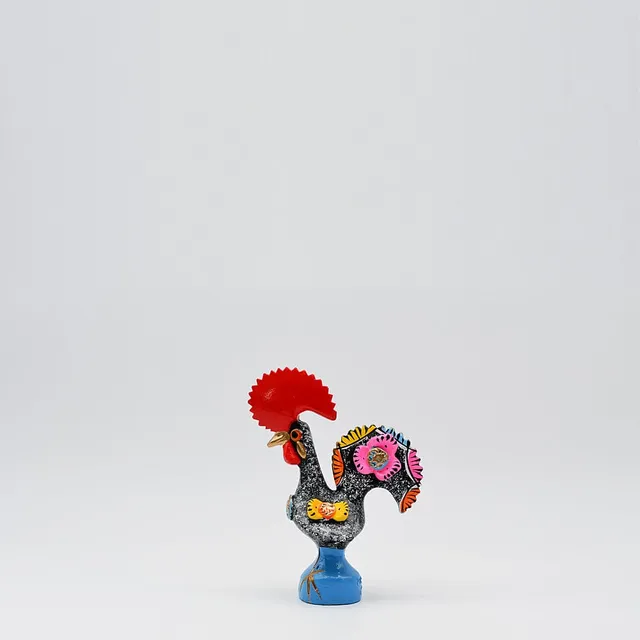 luisa-paix-o-coq-de-barcelos-15-cm-noir-figurine-c-ramique image 1