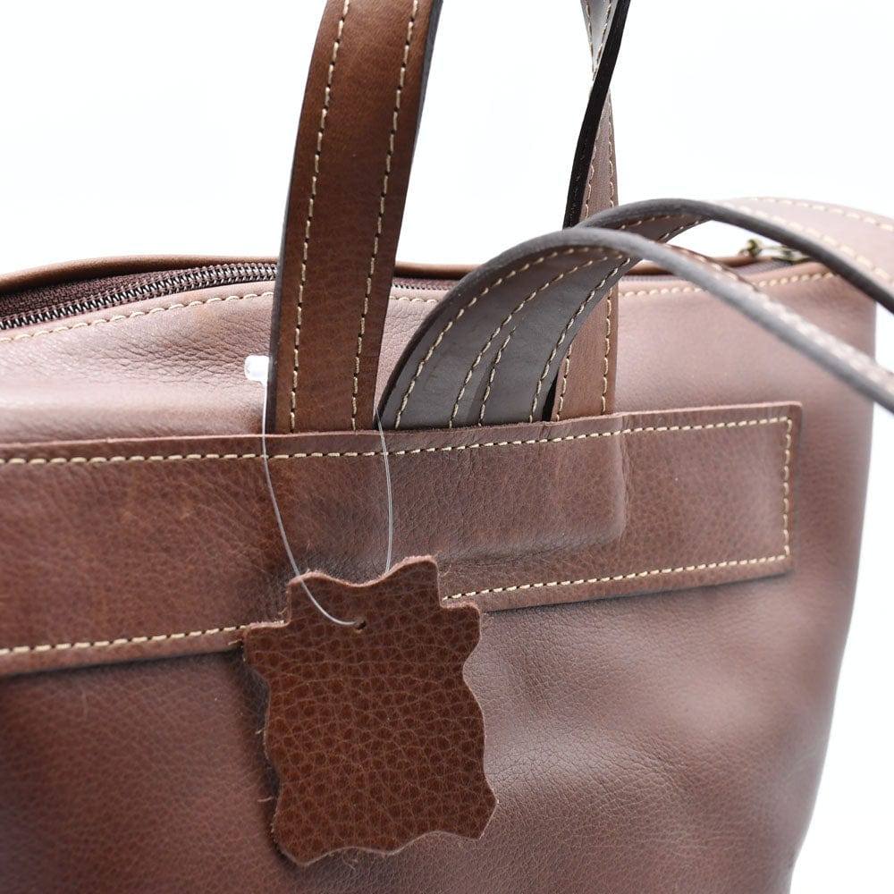 luisa-paix-o-sac-dos-cuir-marron-25x33cm-doubl-coton image 5