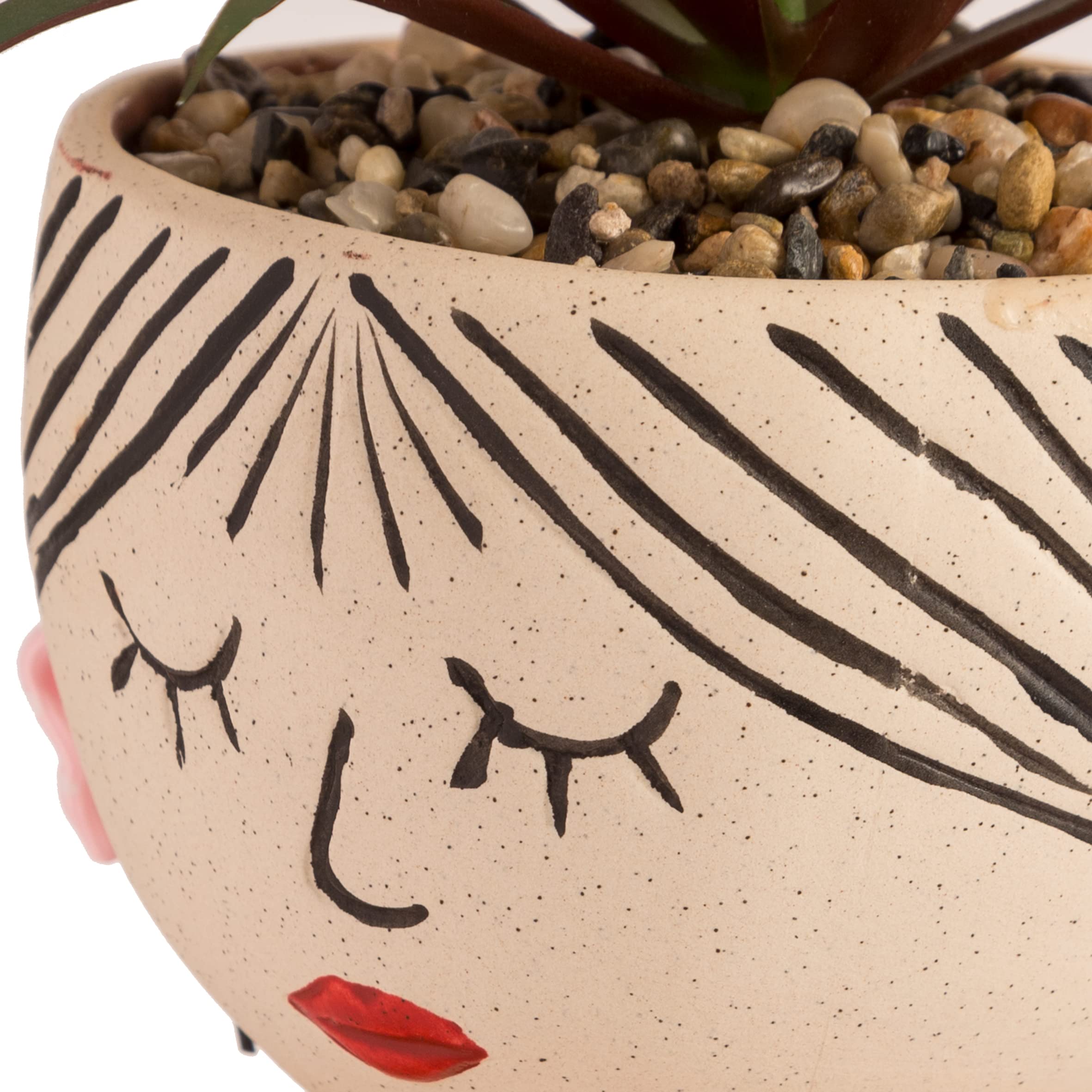 baroni-home-decorazioni-vase-t-te-c-ramique-visage-plante-18-cm image 3