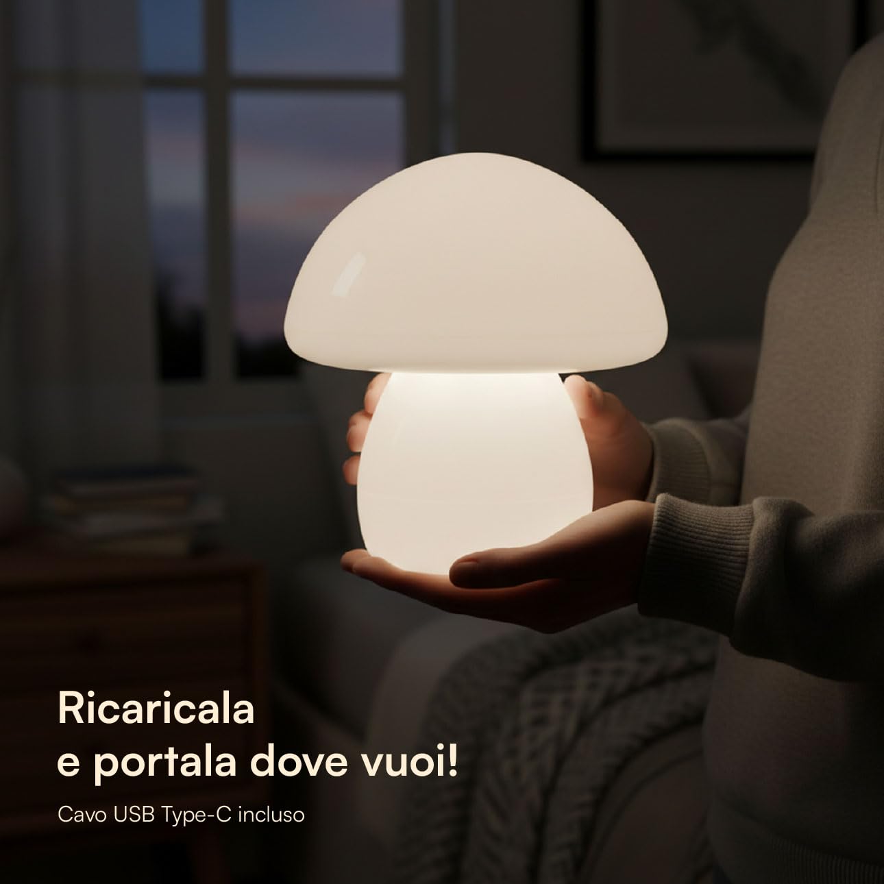 baroni-home-illuminazione-lampe-led-champignon-blanche-usb-c image 6